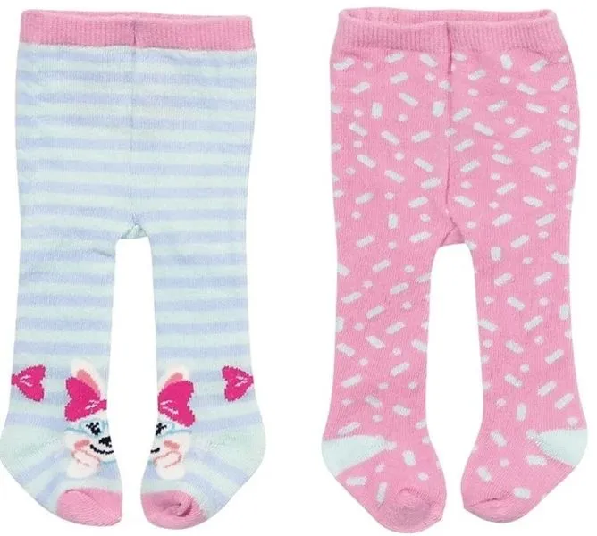 Baby Born Tights - Blue Stripes & Pink Flakes