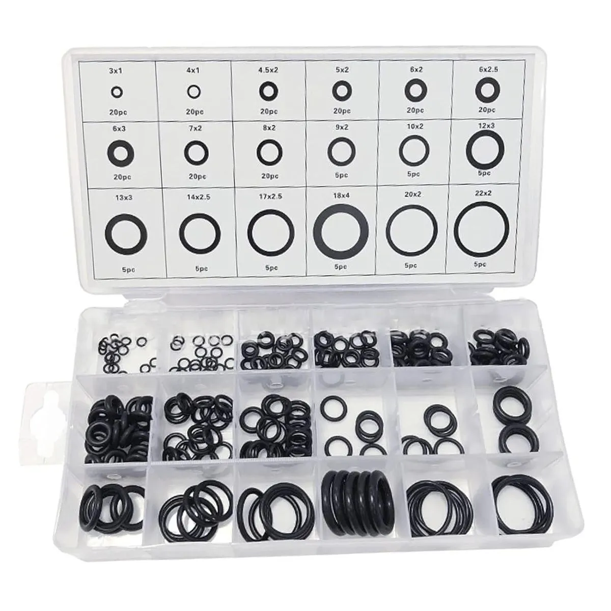 225 Piece Rubber O Rings Assortment Metric Waterproof Sealing Ring Set