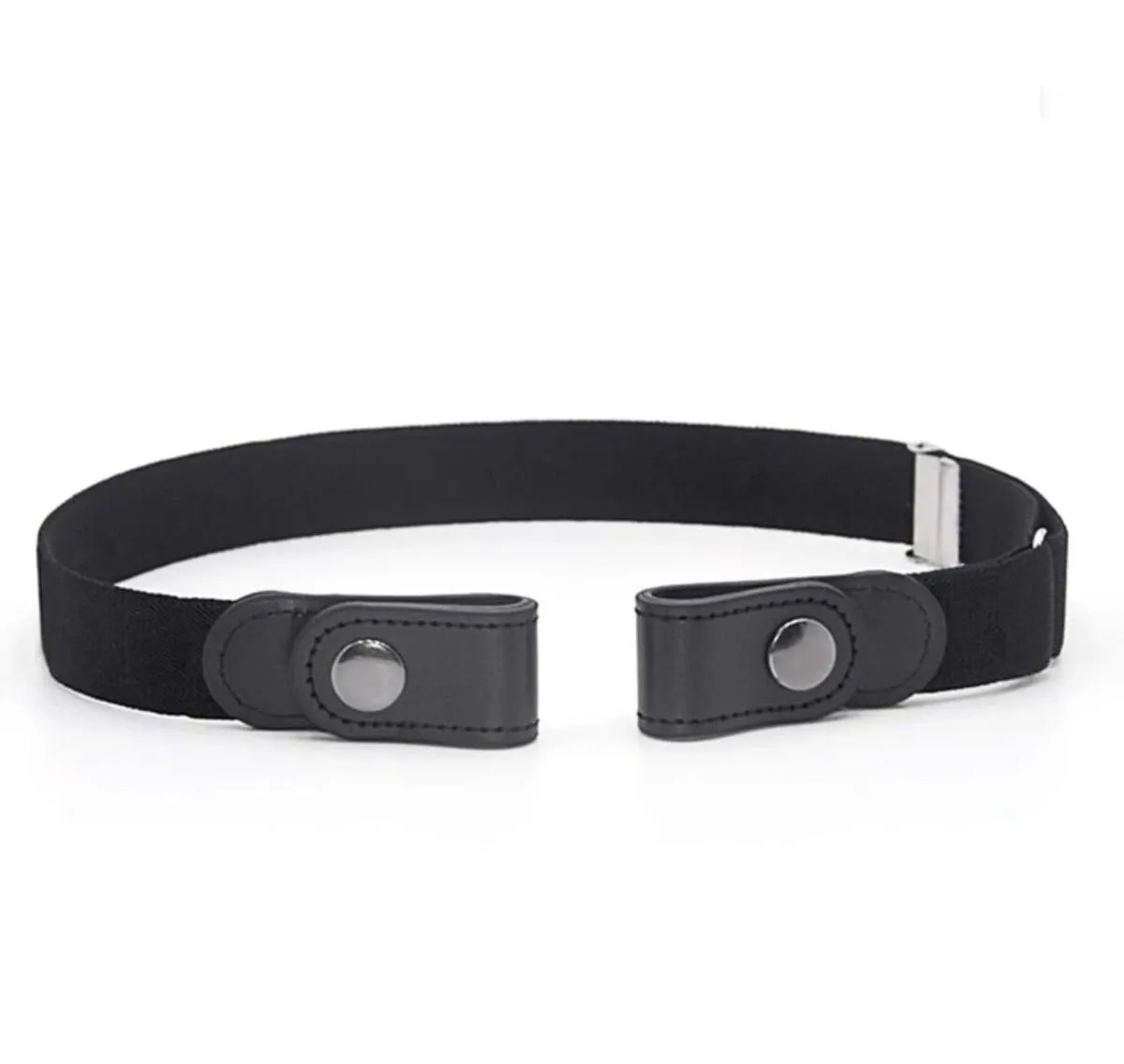Waist Adjustable buckle free belts - Black
