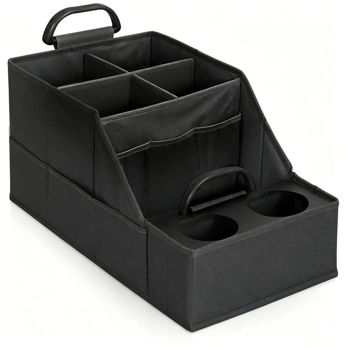Car Seat Organizer for Backseat with 11 Storage Compartments & Cup Holders - Black