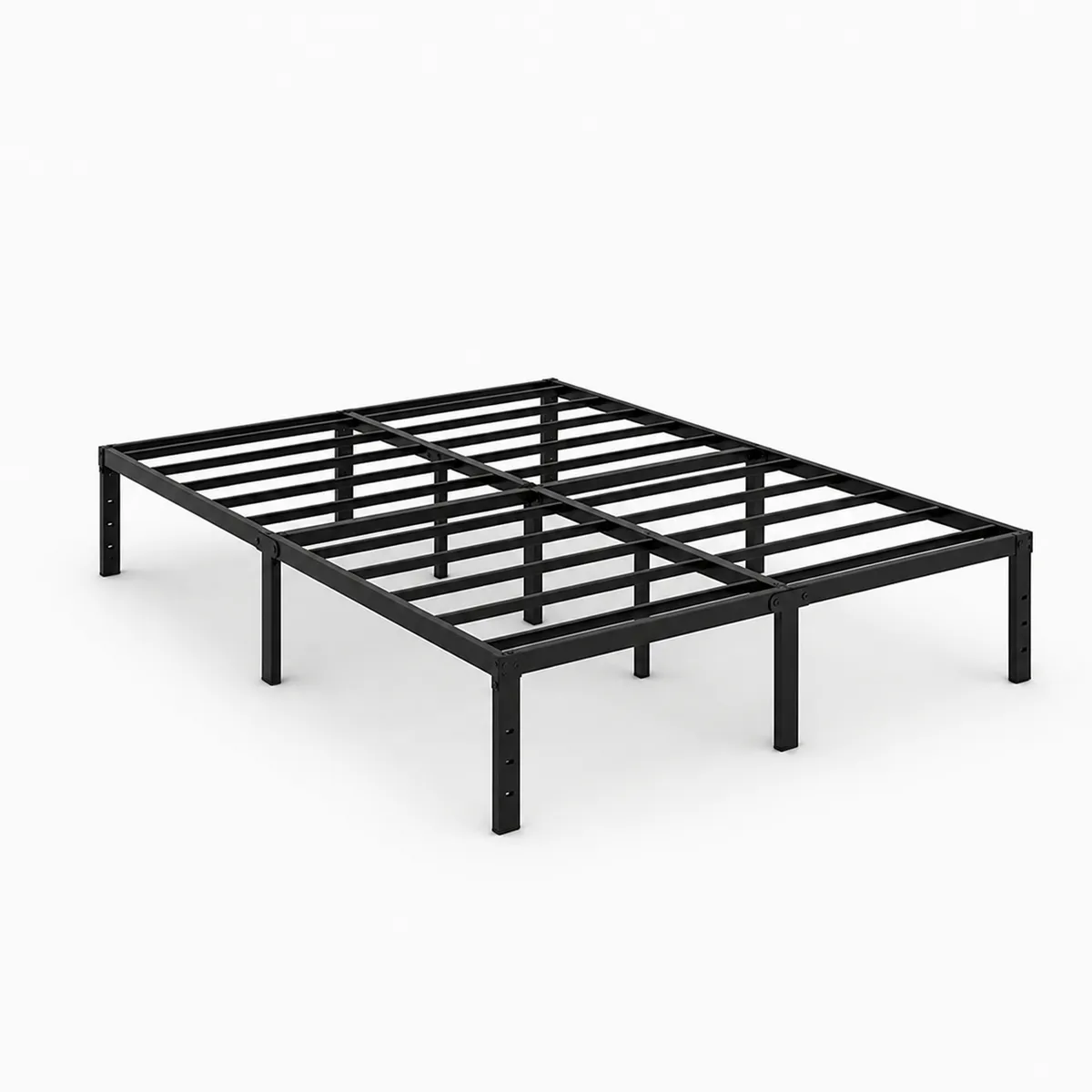Queen Size Metal Bed Frame Platform Base with Steel Slats