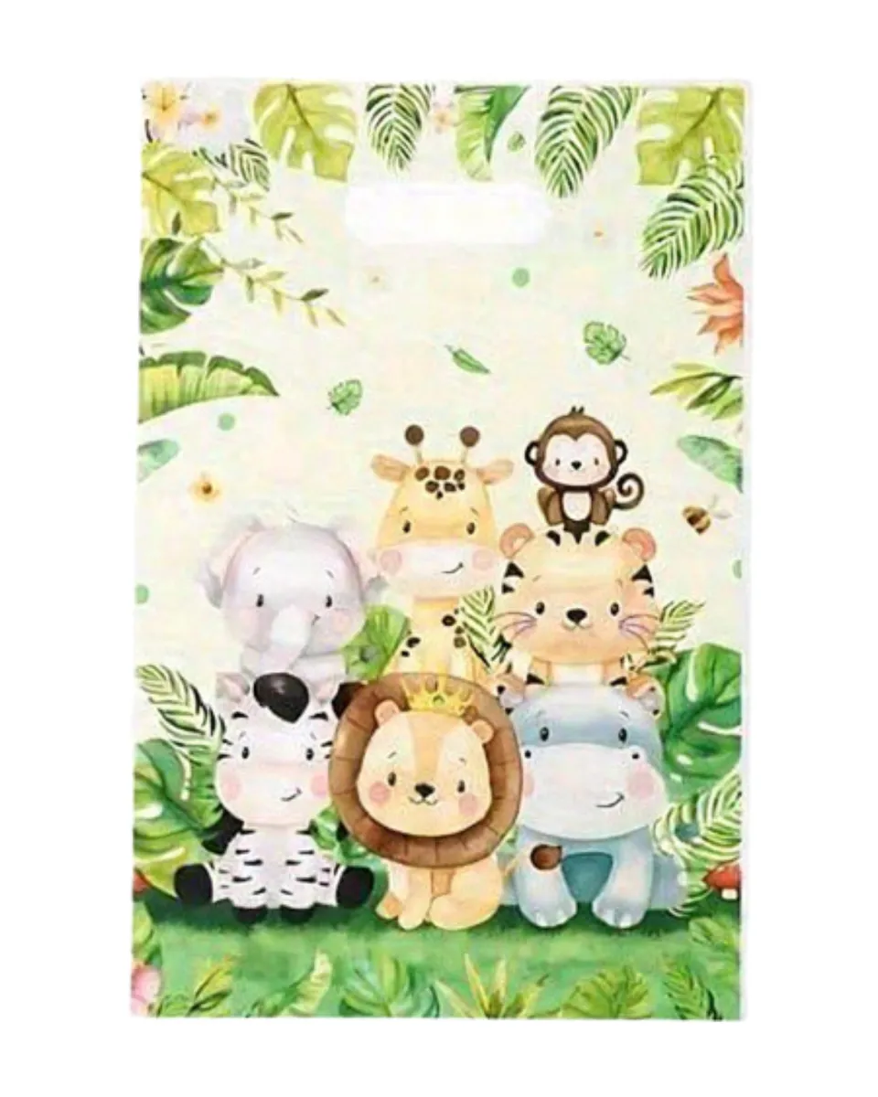 Jungle Animal Themed Party Loot Bags - 30 Pack Kids Birthday Goodie Bags
