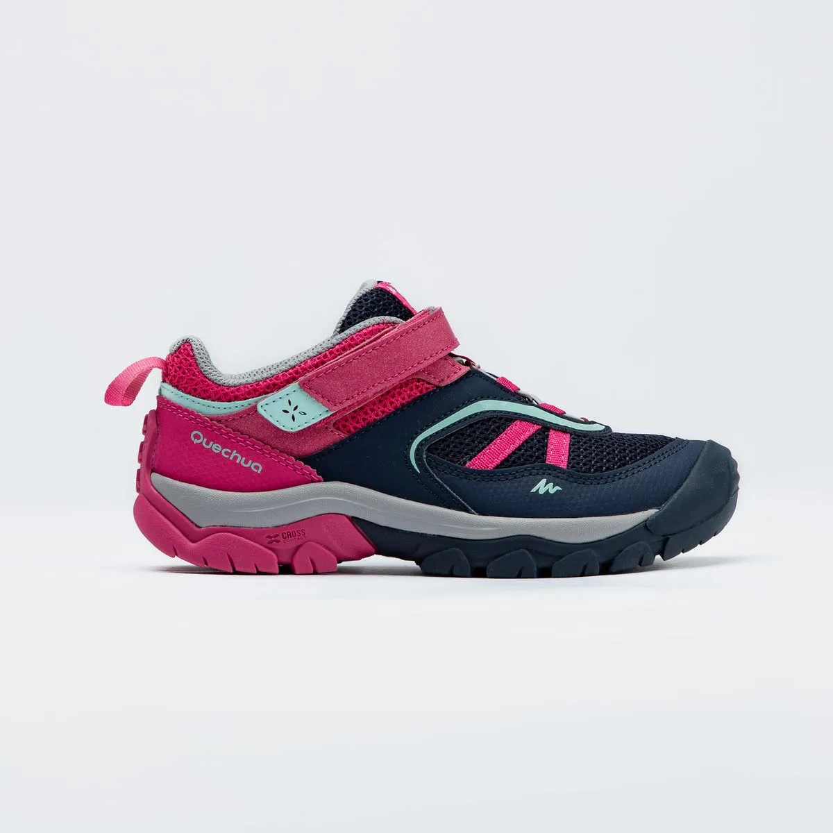 Quechua Girls Walking Shoes with Rip-Tab - Pink & Navy