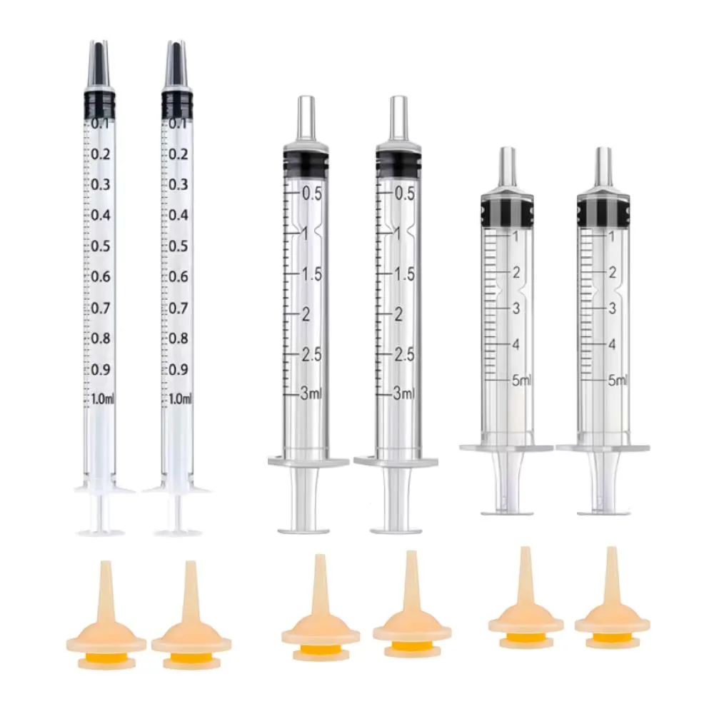 Reusable Feeding & Nursing Syringes for Small Animals - Set of 6 with Pacifiers