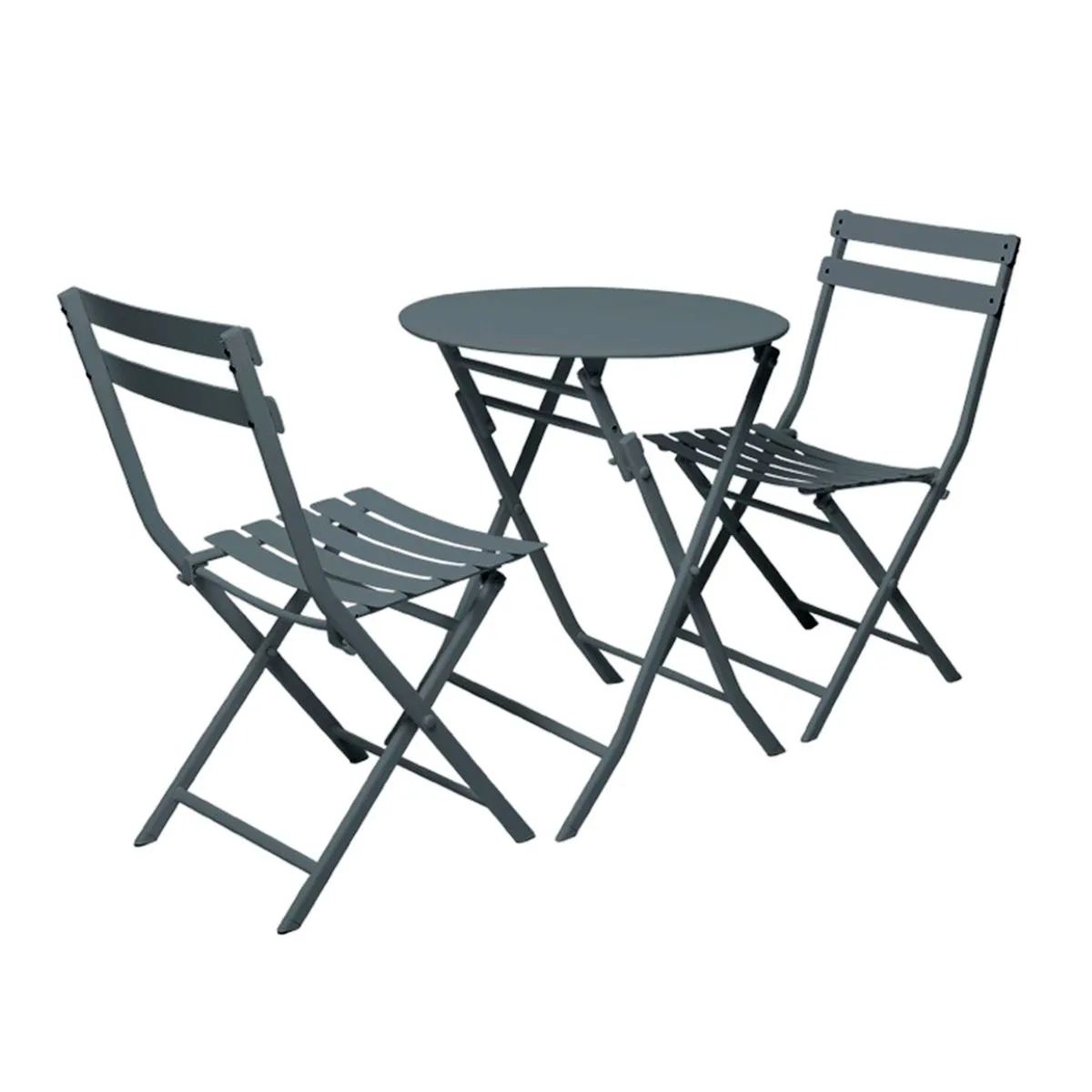 Mix Box Outdoor Patio Foldable Table & Chairs Set - Grey