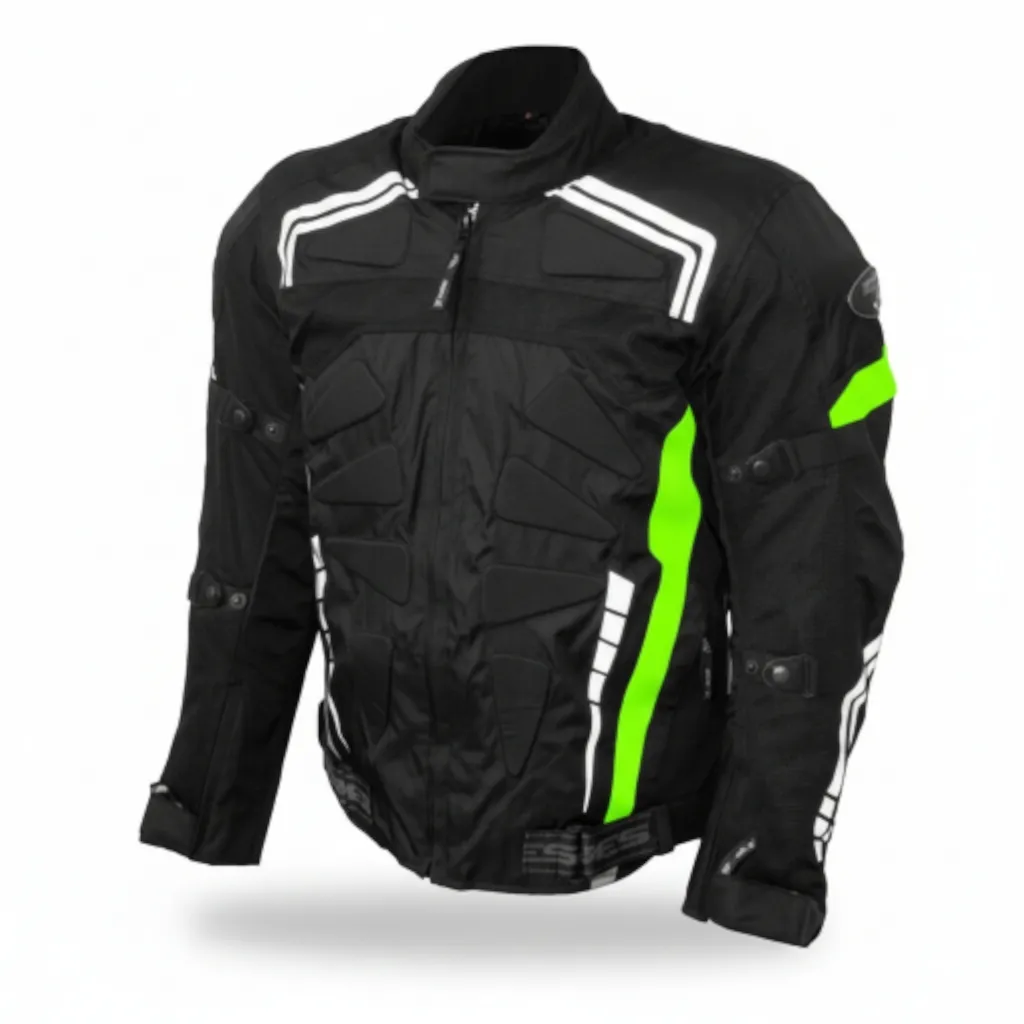 Yes Bike Textile Motorcycle Riding Jacket Green