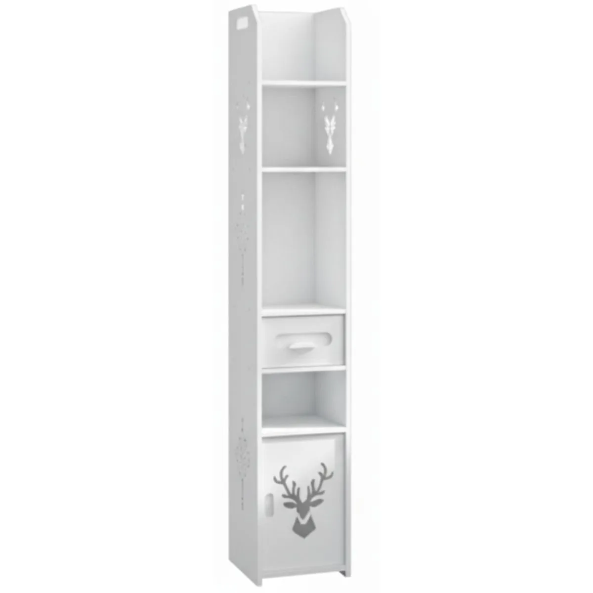 Multilayer Bathroom Storage Organizer Corner Cabinet Tissue Box & Trash Can
