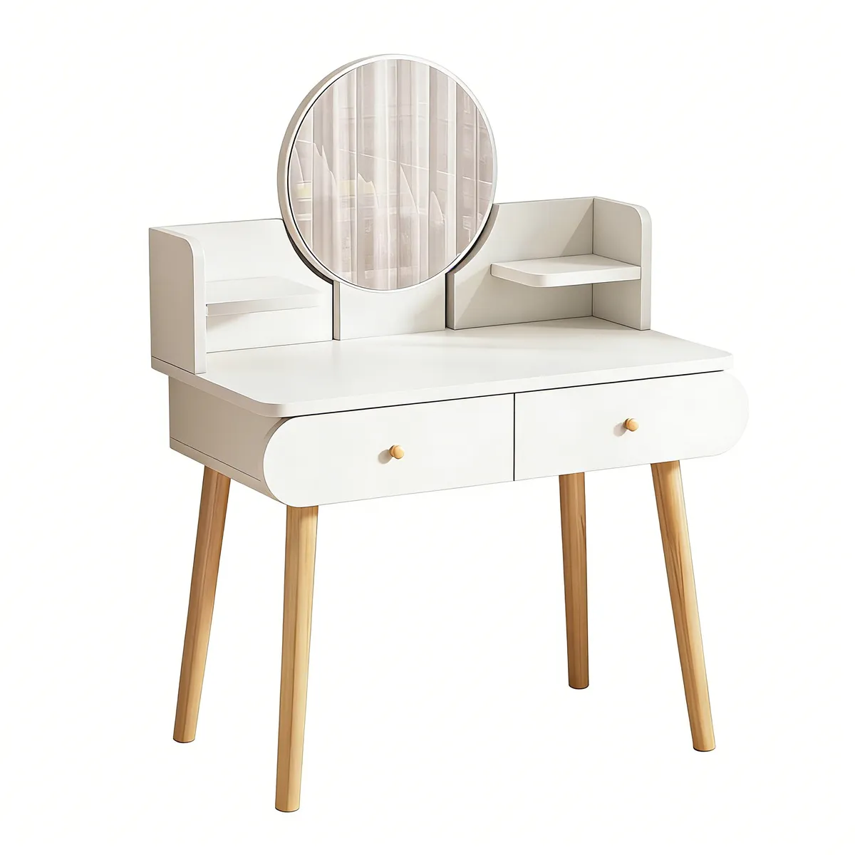 Bedroom Vanity Dressing Table with Touch Light Mirror and Storage Drawers