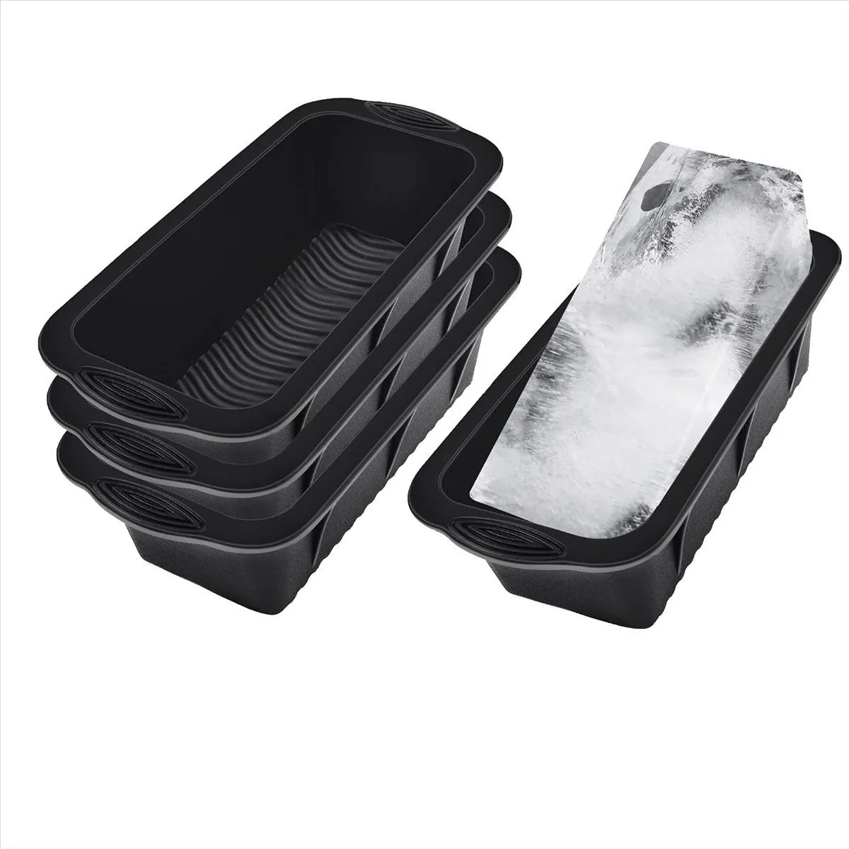 Ice Block Mold,4 Pack 9.4Lbs Ice-Cubes for Cold Plunge or Coolers,Reusable