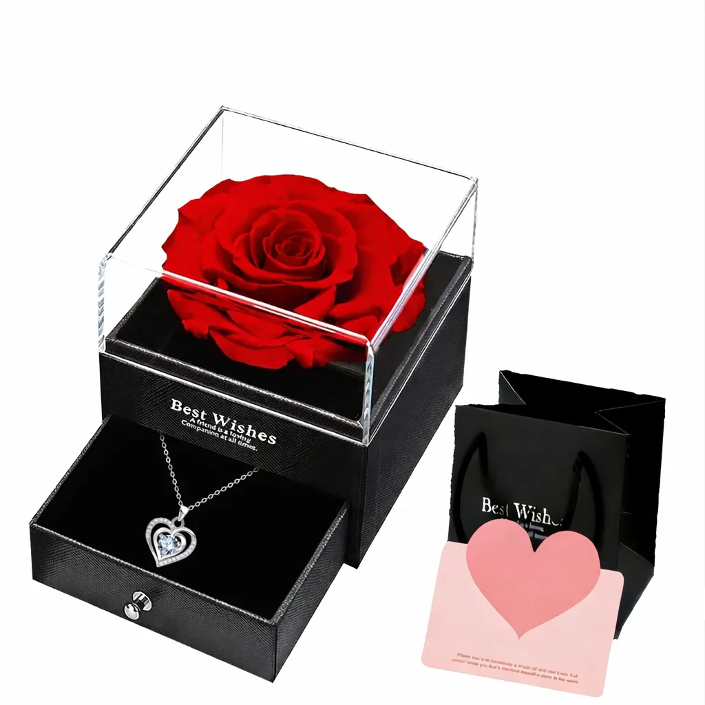 Ocean Heart Necklace and Earrings with box