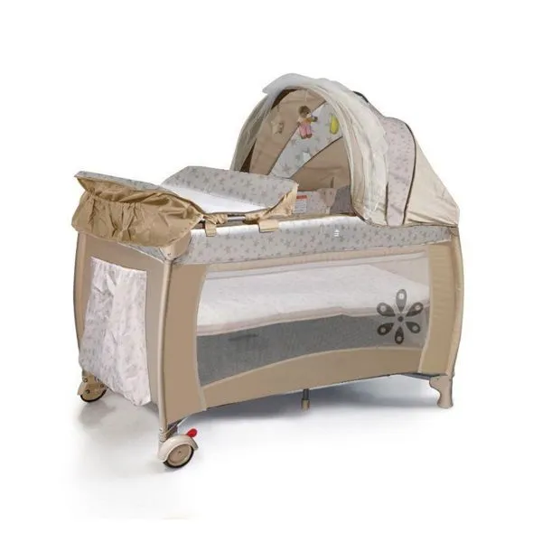 Belecoo Aaliyah Baby Camp Cot -Beige - Brown