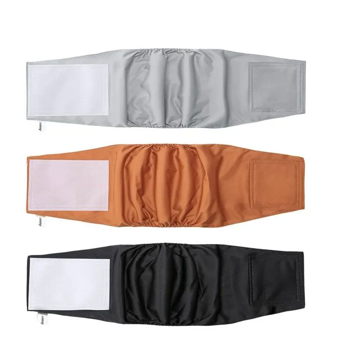 3-Pack Reusable & Washable Male Dog Belly Bands, High-Absorbency Puppy