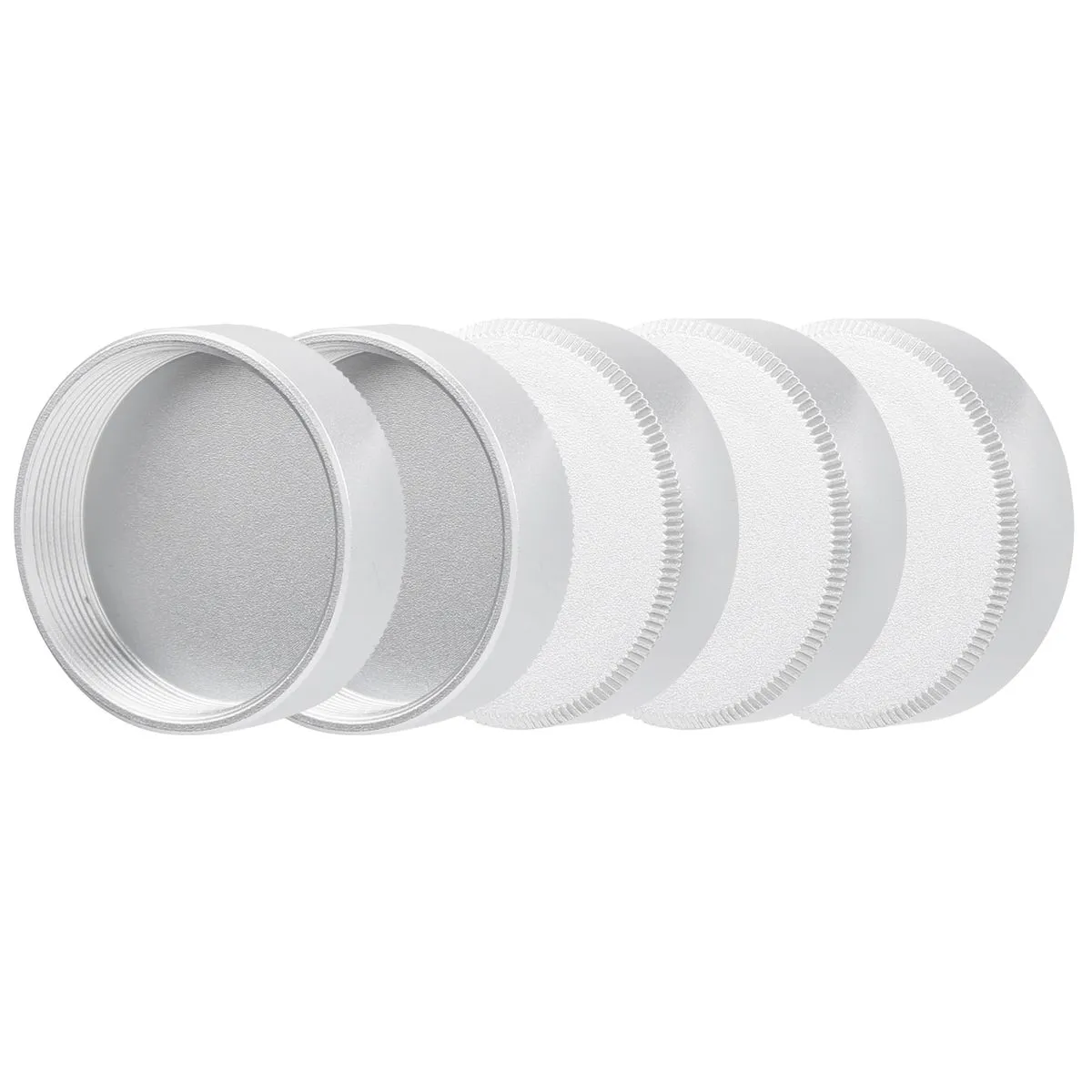 5-Piece C-Mount Rear Lens Cap (Metal, Silver) Daily Use