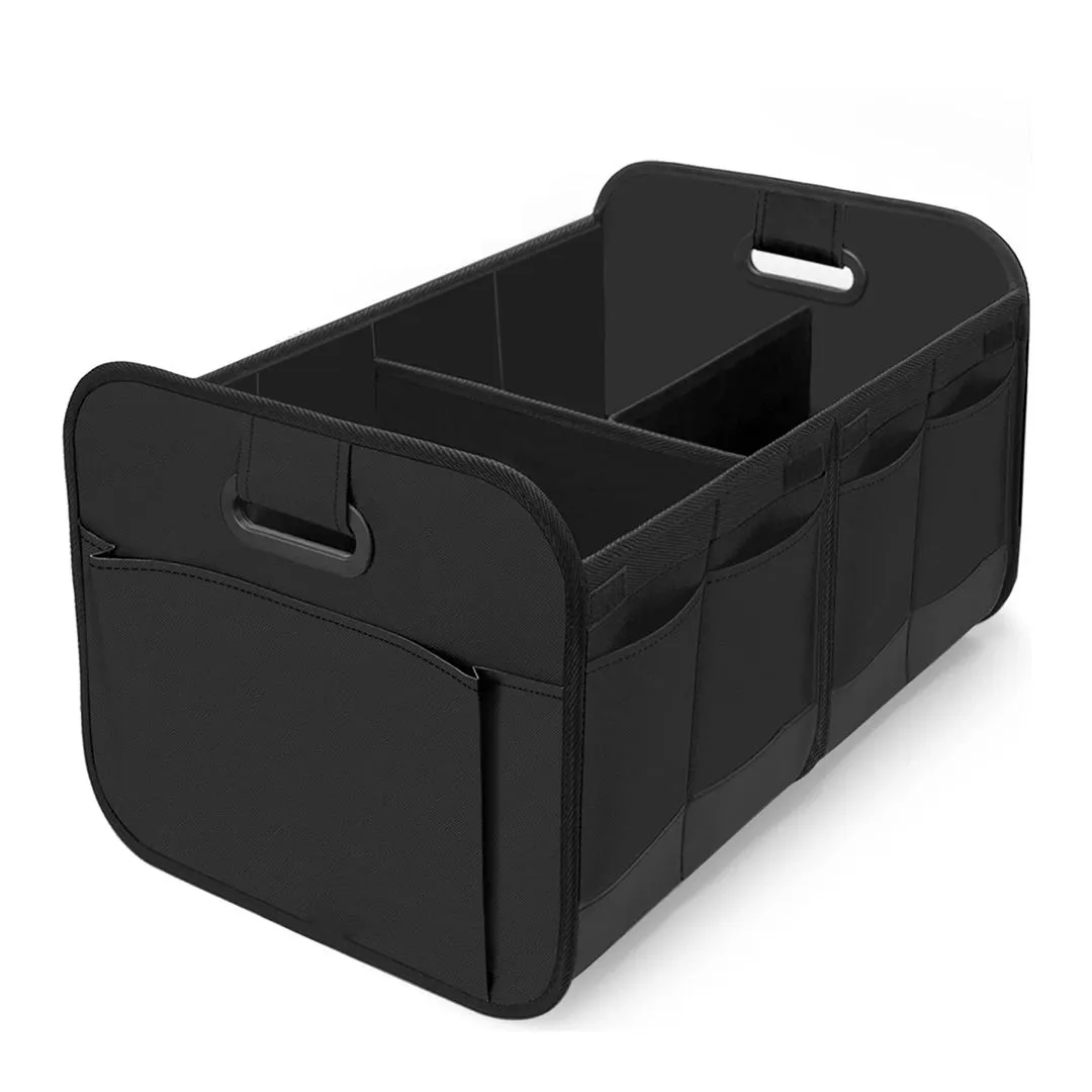 66L Car Boot Organiser Foldable Storage Box with Compartments for Groceries