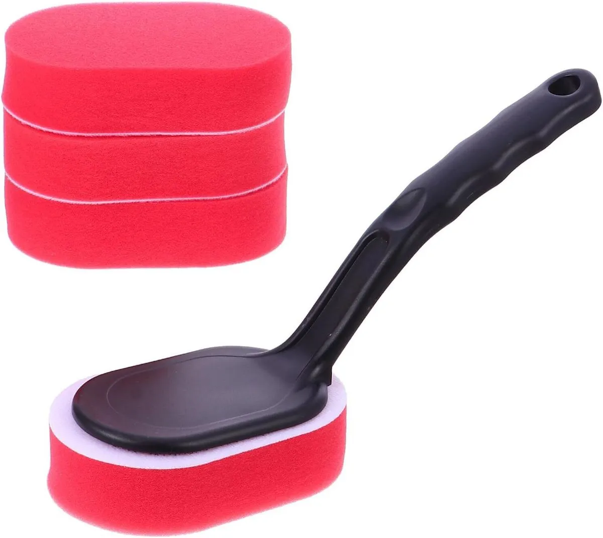 5Pieces Car Tire Polishing Brush Set with Handle Sponge Applicator Wheel