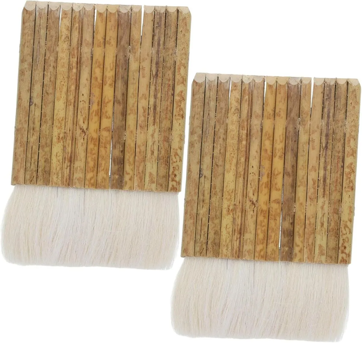 2pcs Bamboo Handle Soft Bristle Paint Brushes for Wall Painting Watercolor