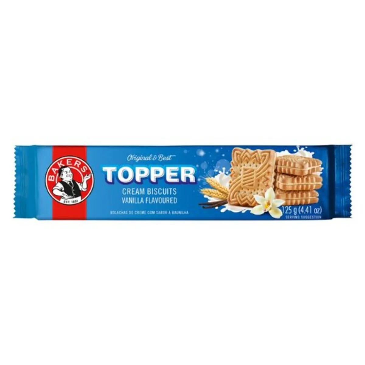 Bakers Topper Vanilla Biscuits 6 × 125 g - Premium Biscuits for Desserts