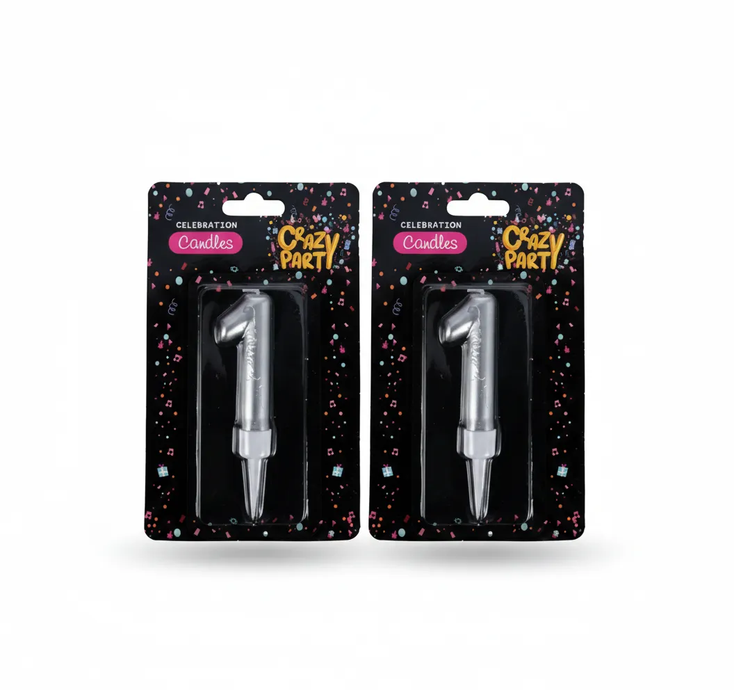 Crazy Party Large Foil Number 1 Birthday Candle - 7 cm - 2 Pack