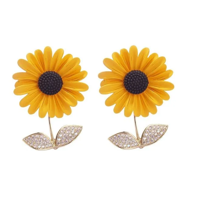 2 Pcs Sunflower Pins Women'S Brooches Badges For Lapel Scarf Clothes