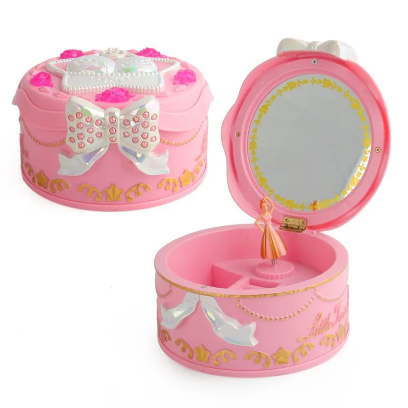 Kids Musical Jewelry Box Ballerina Musical Box Rotates with Jewelry storage - Pink