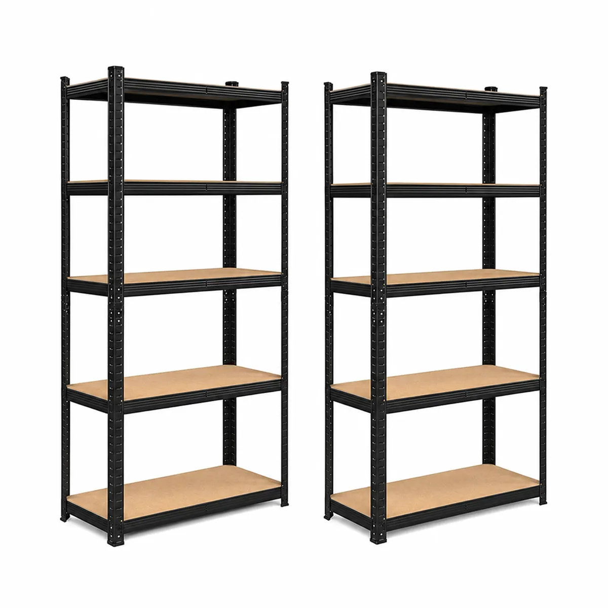 5-Tier Heavy Duty Metal Shelving,Shelves Storage Rack,2 Pack - Black