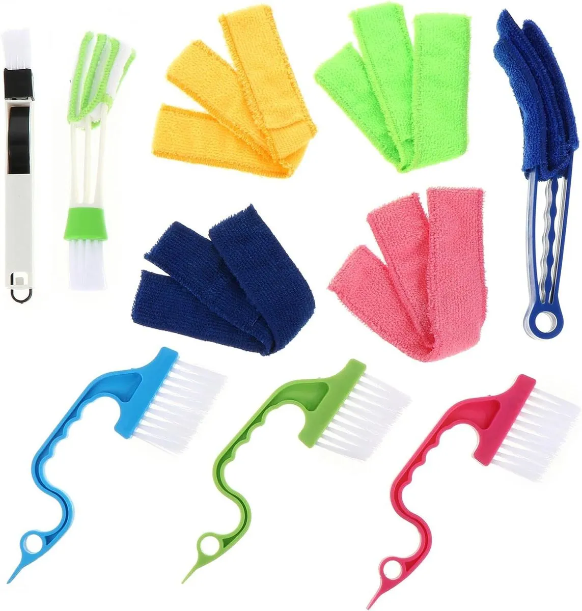 10pcs Shutter Cleaning Brush Set with Microfiber Sleeves, Dust and Air