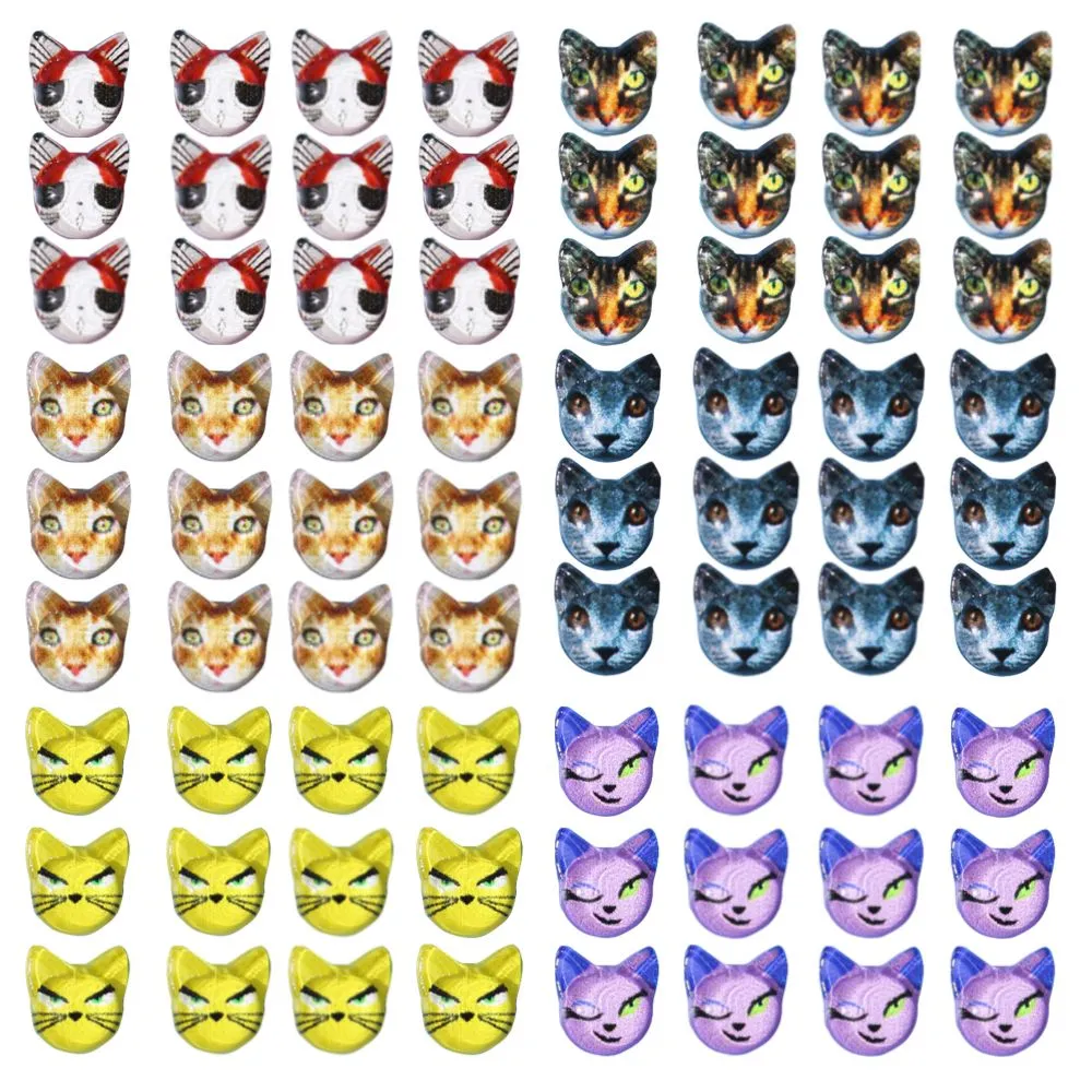 Craft Beauty Scrapbooking Resin Cat Charms Nail Art Set of 72 (9.5mm)