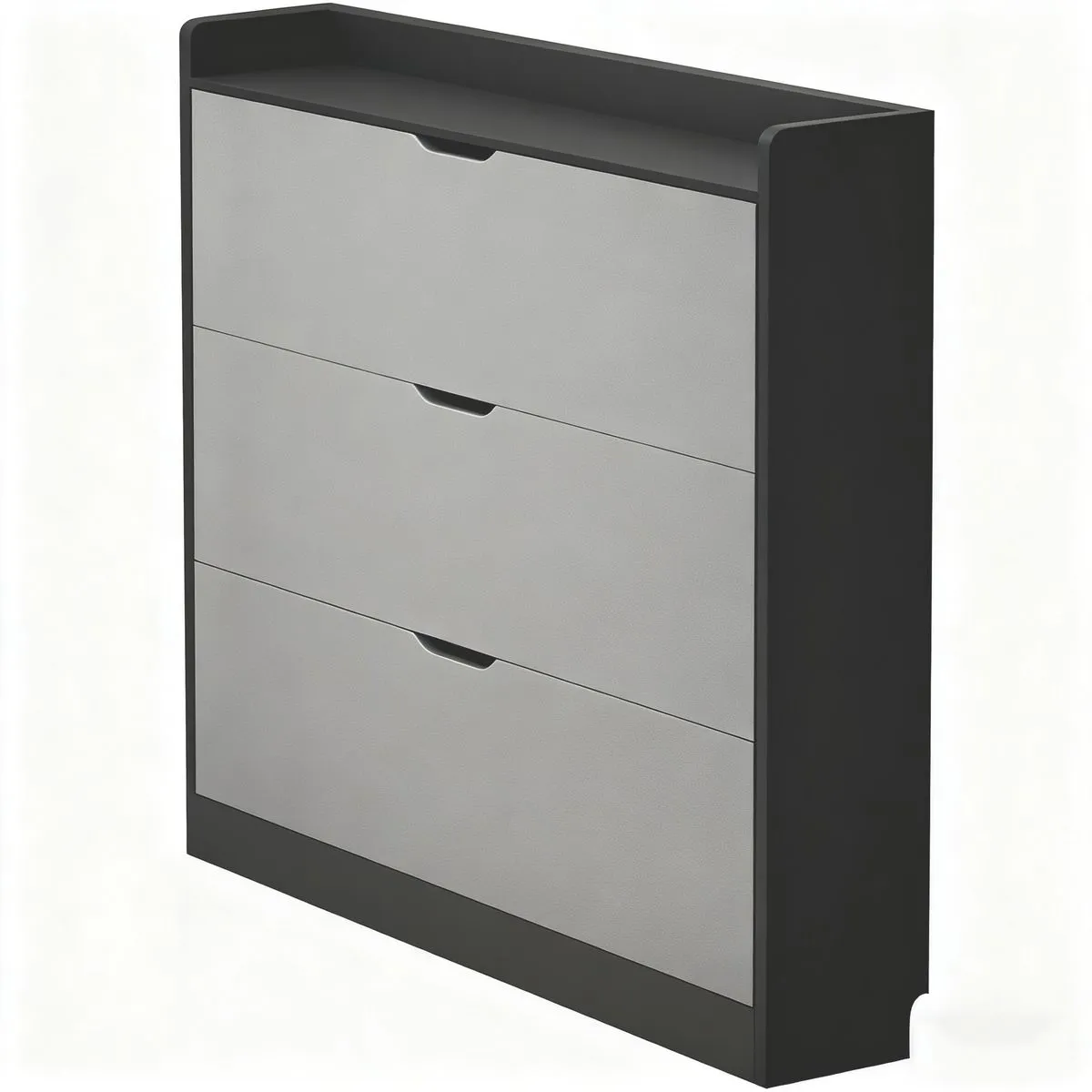 3Tier Space Saving Shoe Large Cabinet,Shoe Rack,Shoe Storage Cupboard wood - Grey