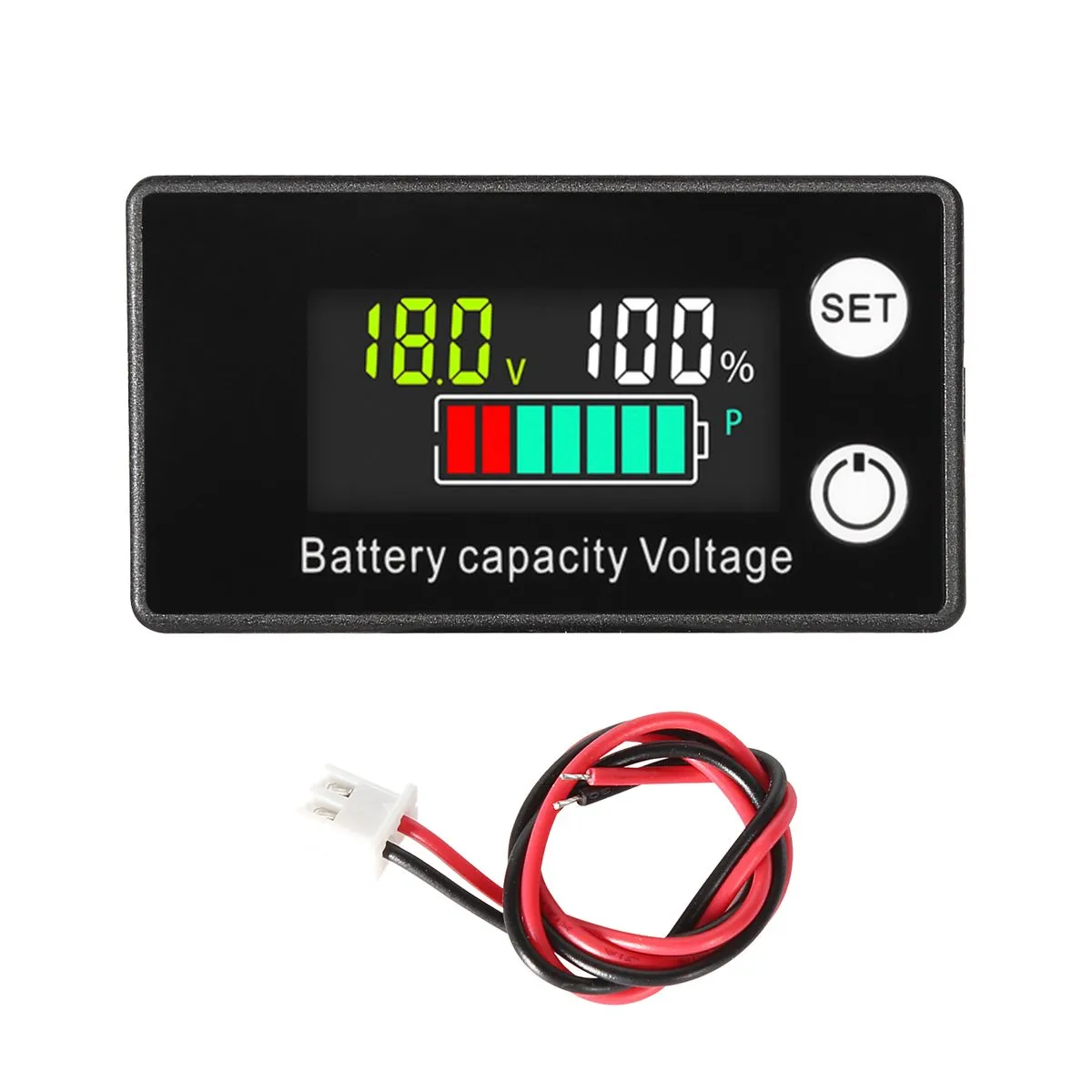 Battery Capacity Monitor DC 8-100V LCD Battery Level Voltage Meter with