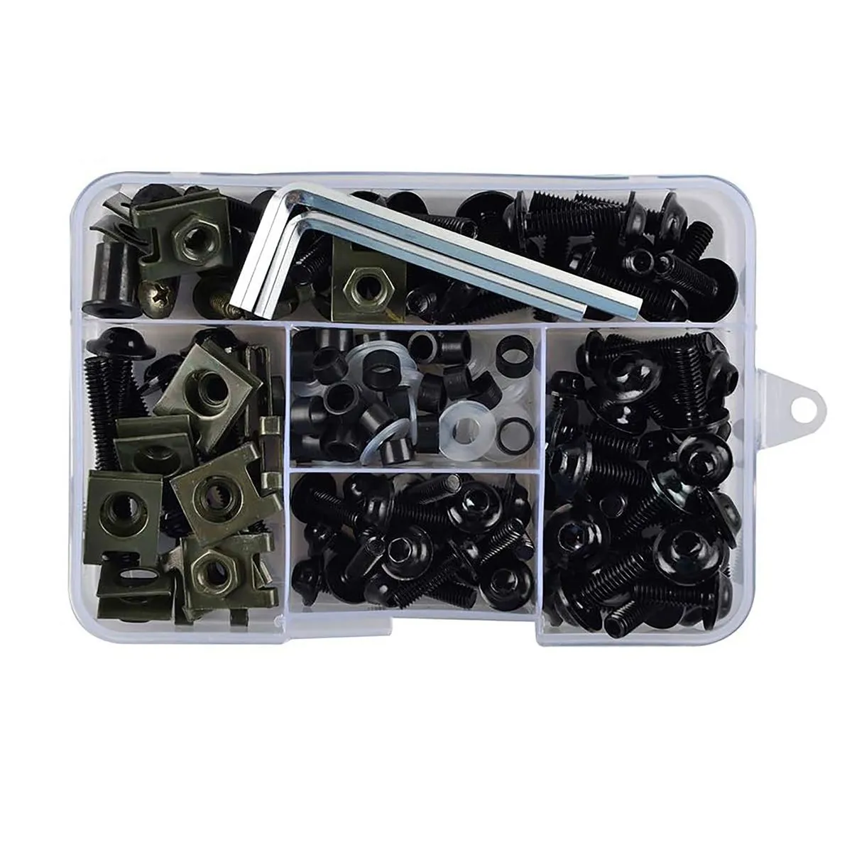 195 Pcs Motorcycle Fairing Bolts/ Clips & Screw Kit - Black