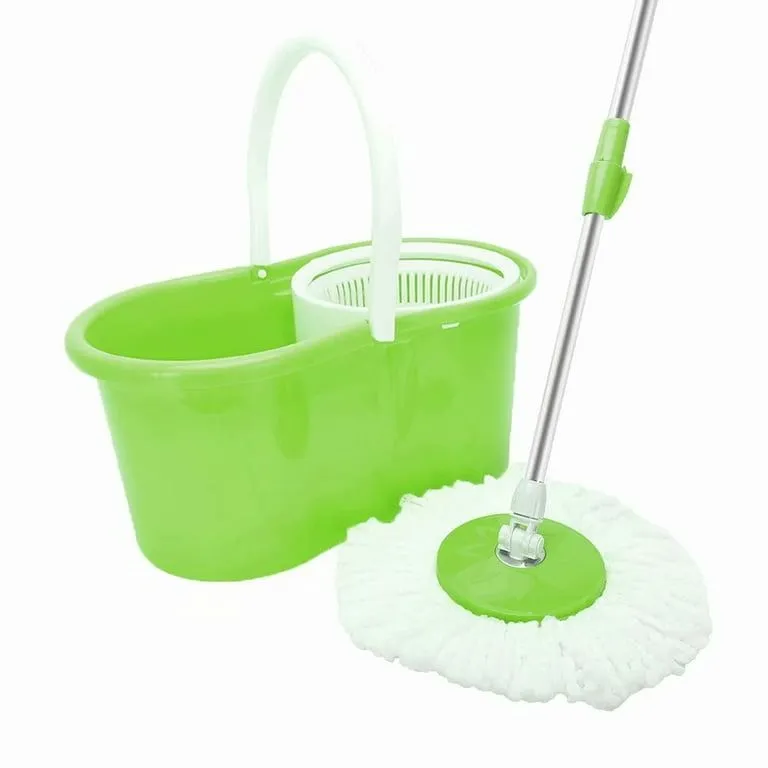Green- 360 Spin Mop & Bucket System with Microfiber Head