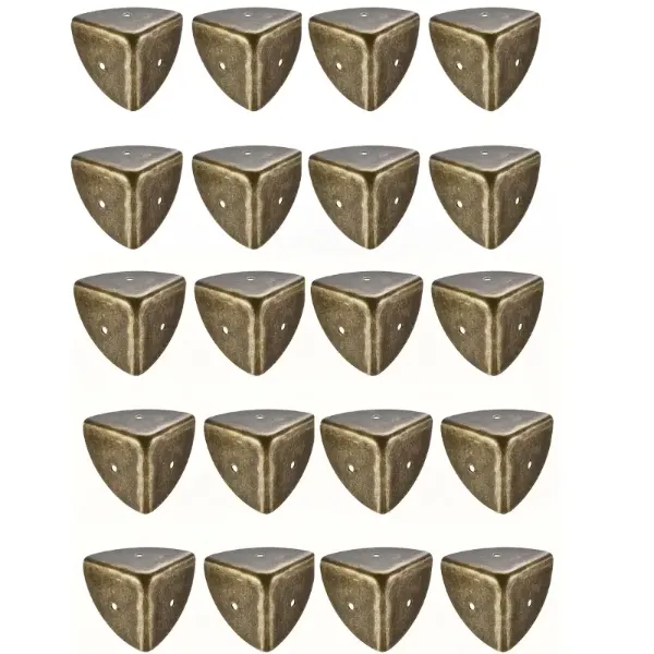 Hash Brown 20-Piece Antique Metal Corner Protectors with Screws