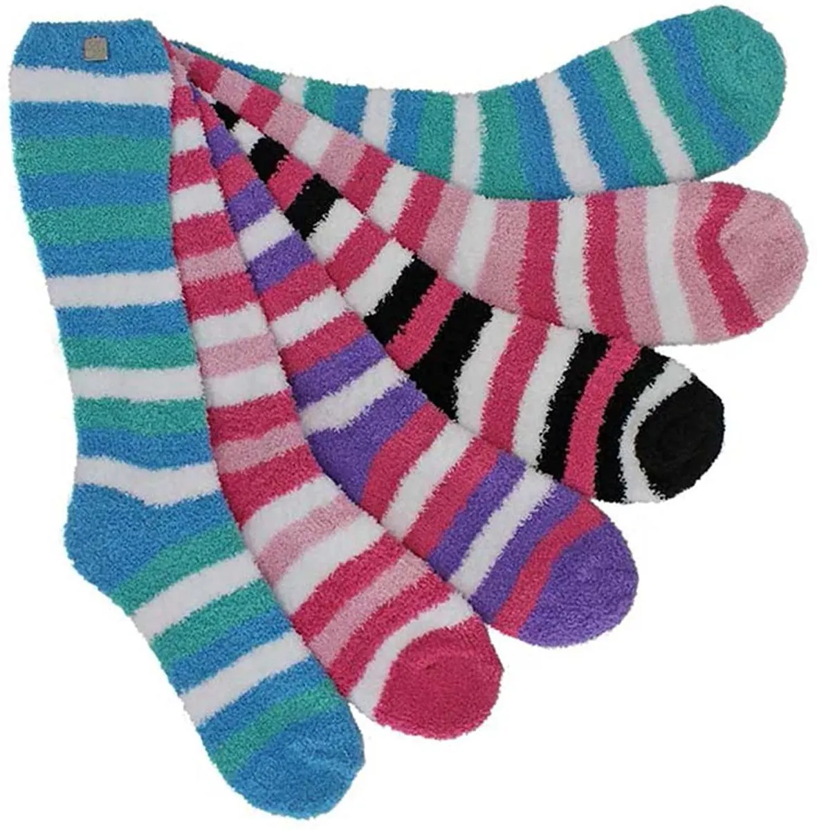6 Pairs of Long Winter Socks - Soft Microfiber Warm Fluffy Socks for Winter