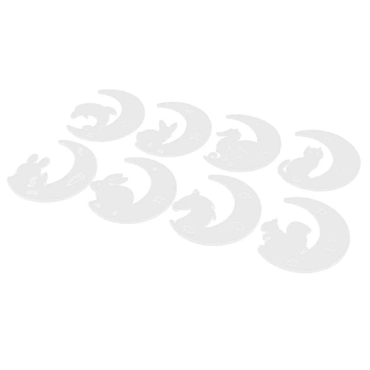 Moon Silicone Mold for Epoxy Resin, Cat Rabbit Dolphin