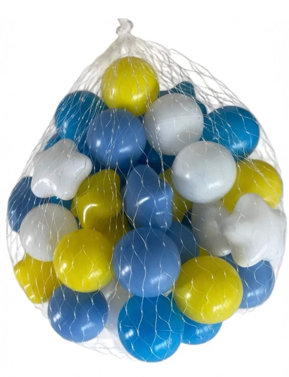 Ball Pit Balls Round and Star Shapes 100 Piece - Blue Star