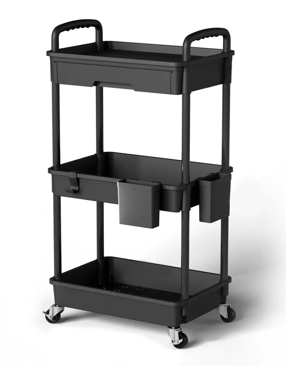 3 Tier Rolling Cart Organizer Bathroom Organizers