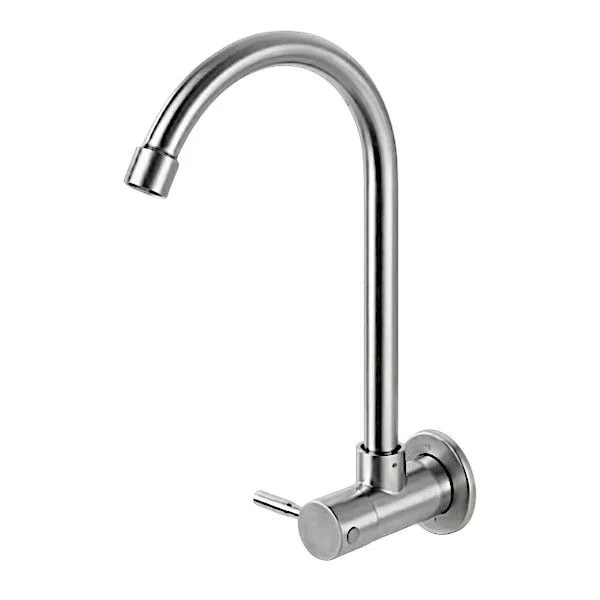 Wall Mounted Stainless Steel Single Cold Water Kitchen Tap