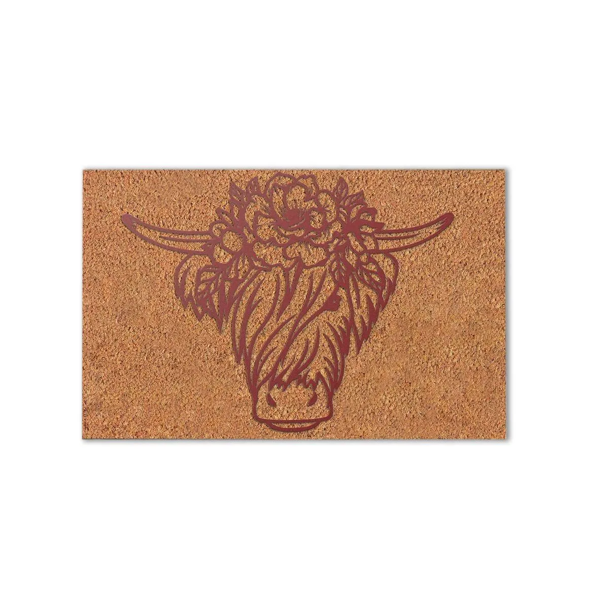 Playful Doormat Non-Slip Highland Cow compatible with Home Entrance