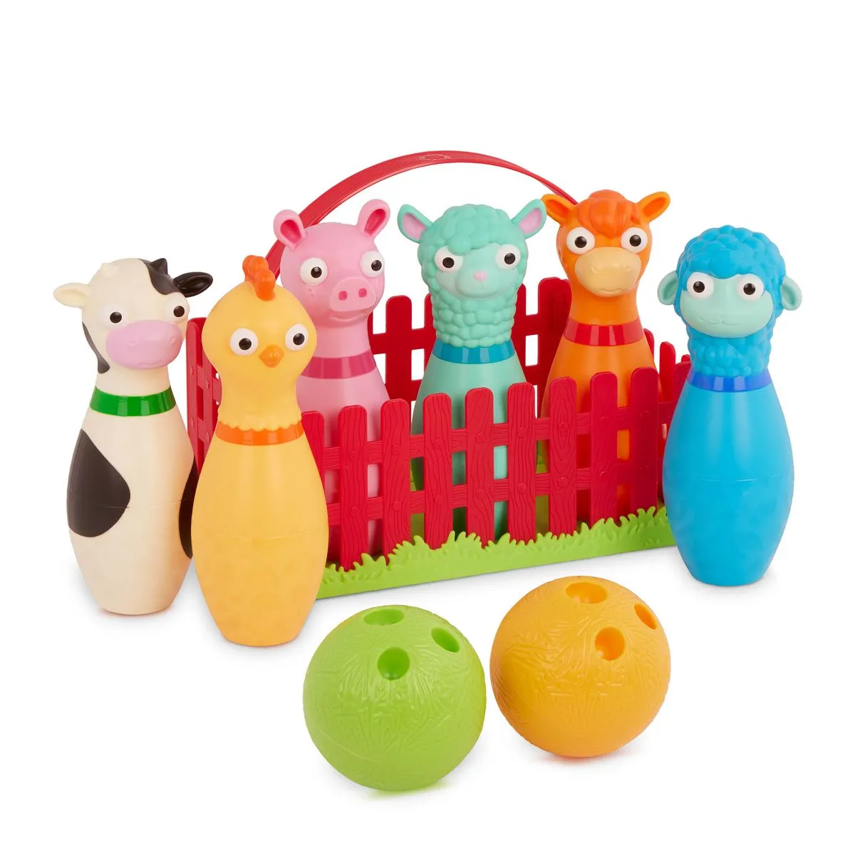 Battat Farm Bowling Set - Colorful Animal Pins & Bowling Ball for Kids