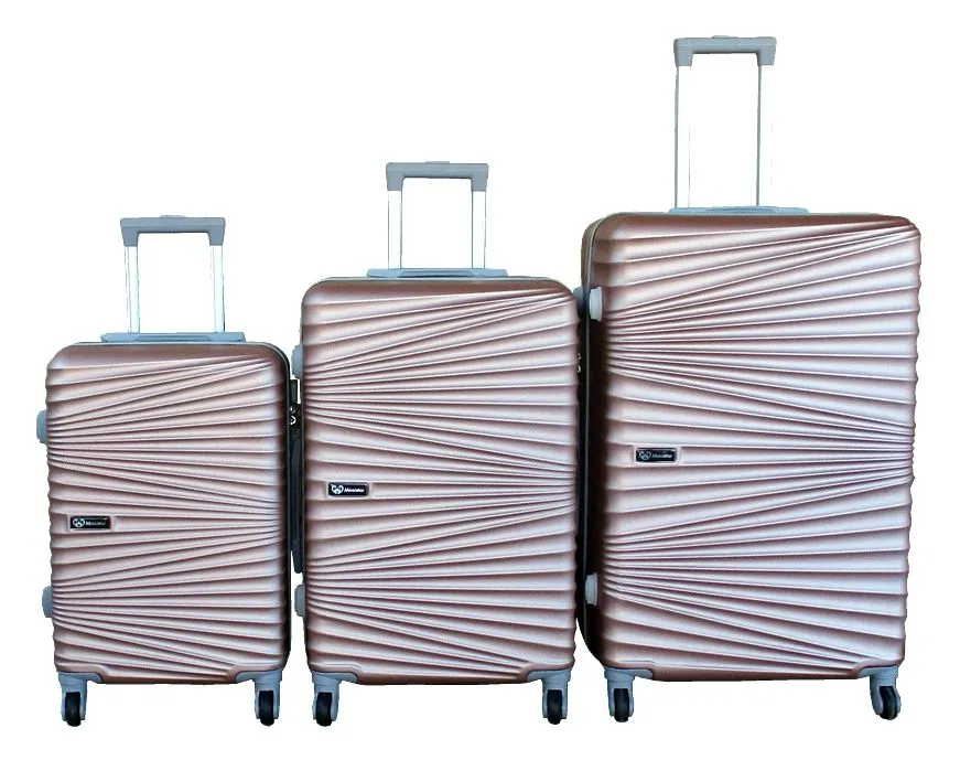 3-Piece Travel Luggage Suitcase Bag Set-Stylish, and Convenient - Rose Gold
