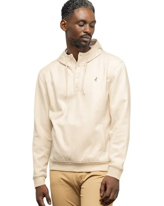 Polo Mens Long Sleeve Technical Hooded Sweater - Stone