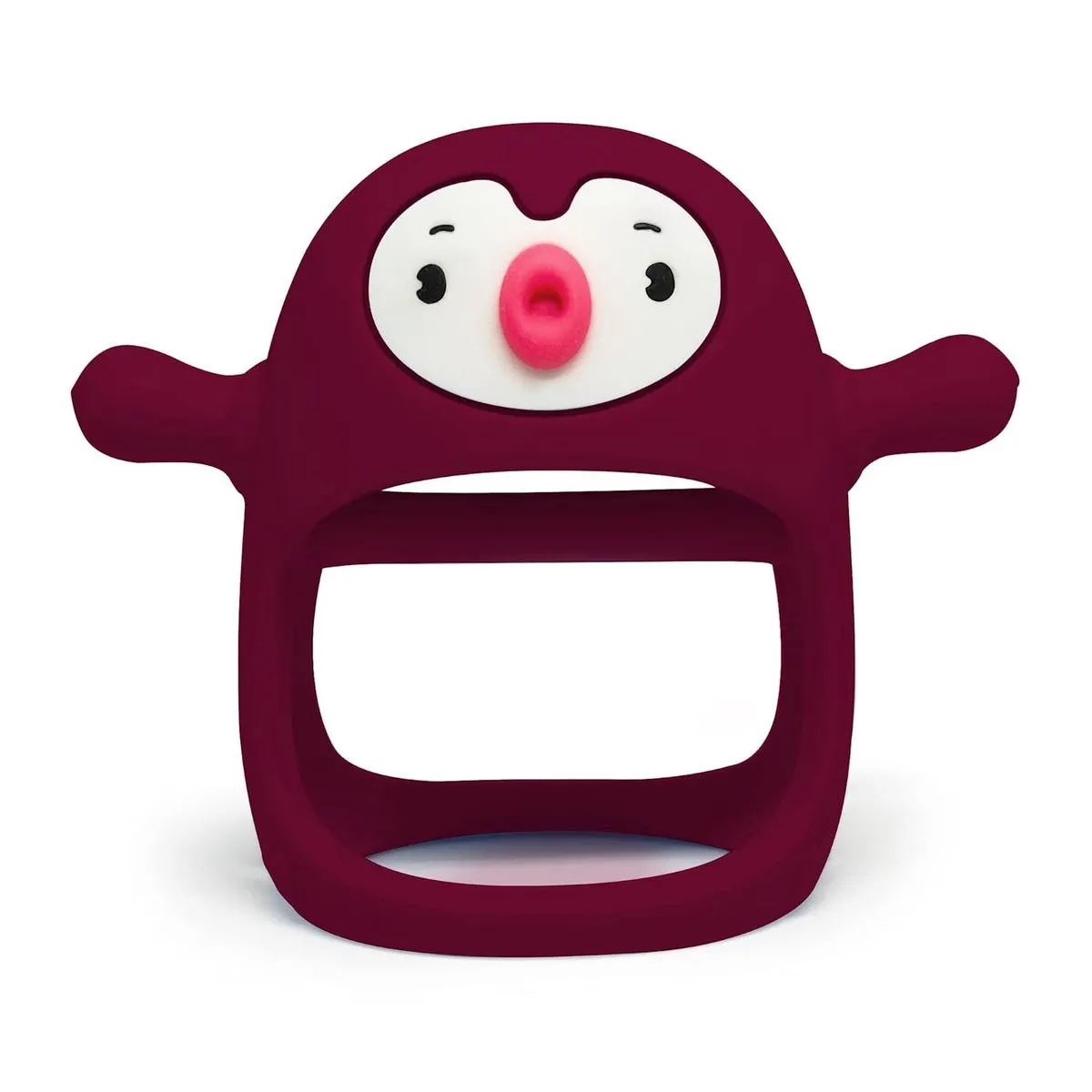 Smily Mia Penguin Buddy Never Drop Soothing Teething Toy For 0-36 Month Babies - Chimney Red