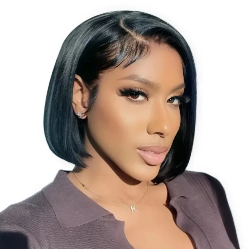 VSP 8" Hd Short Straight Human Hair Bob Wigs 13x4 Lace Frontal Wigs