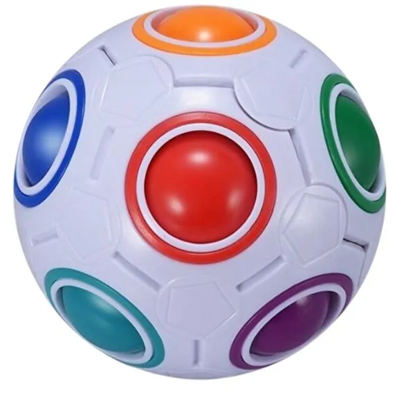 Educational Rainbow Rubix Ball Cube / Magic Play Puzzle - 6 Pack