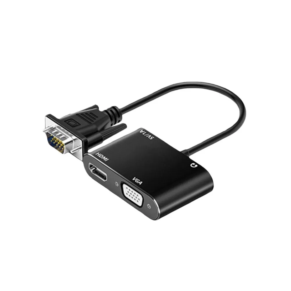 VGA to HDMI 1 In 2 Out Adapter Compatible with Computer Monitor