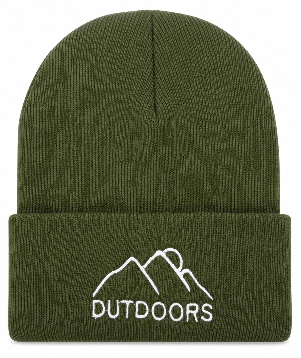 Knit Beanie Hat - Olive Green