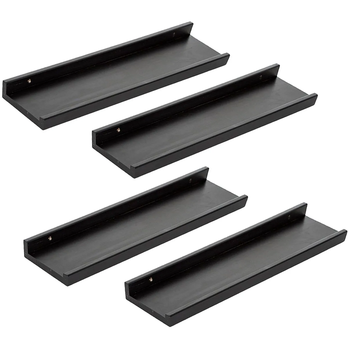 AIYATO Floating Shelves for Wall, 4-Floors Wall Mounted Shelf Set - Black