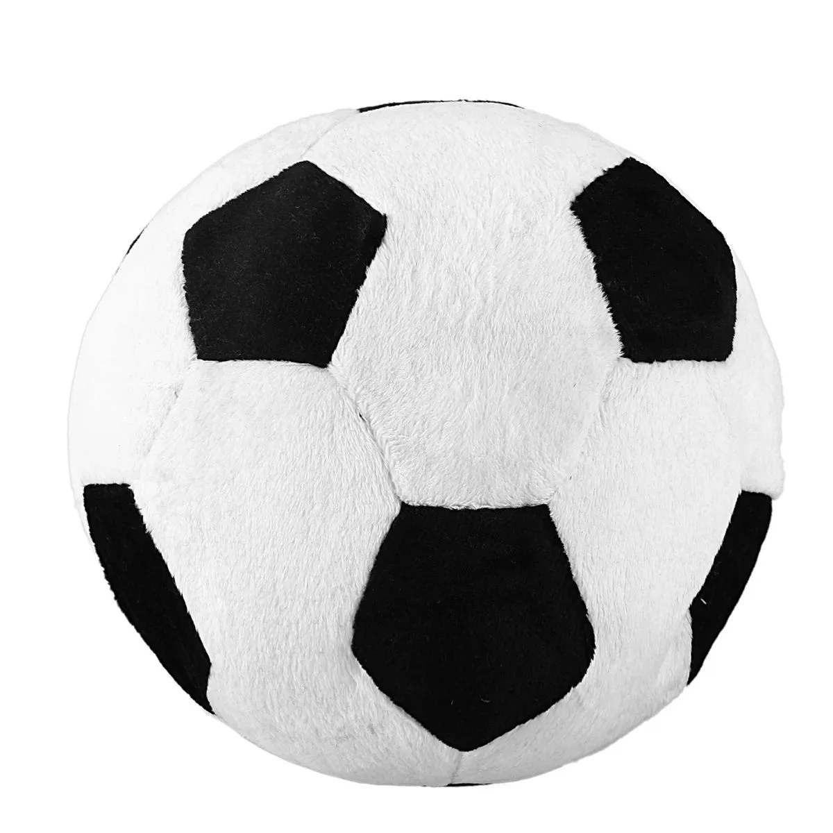 Soccer Sports Ball Throw Pillow Stuffed Soft Plush Toy Black