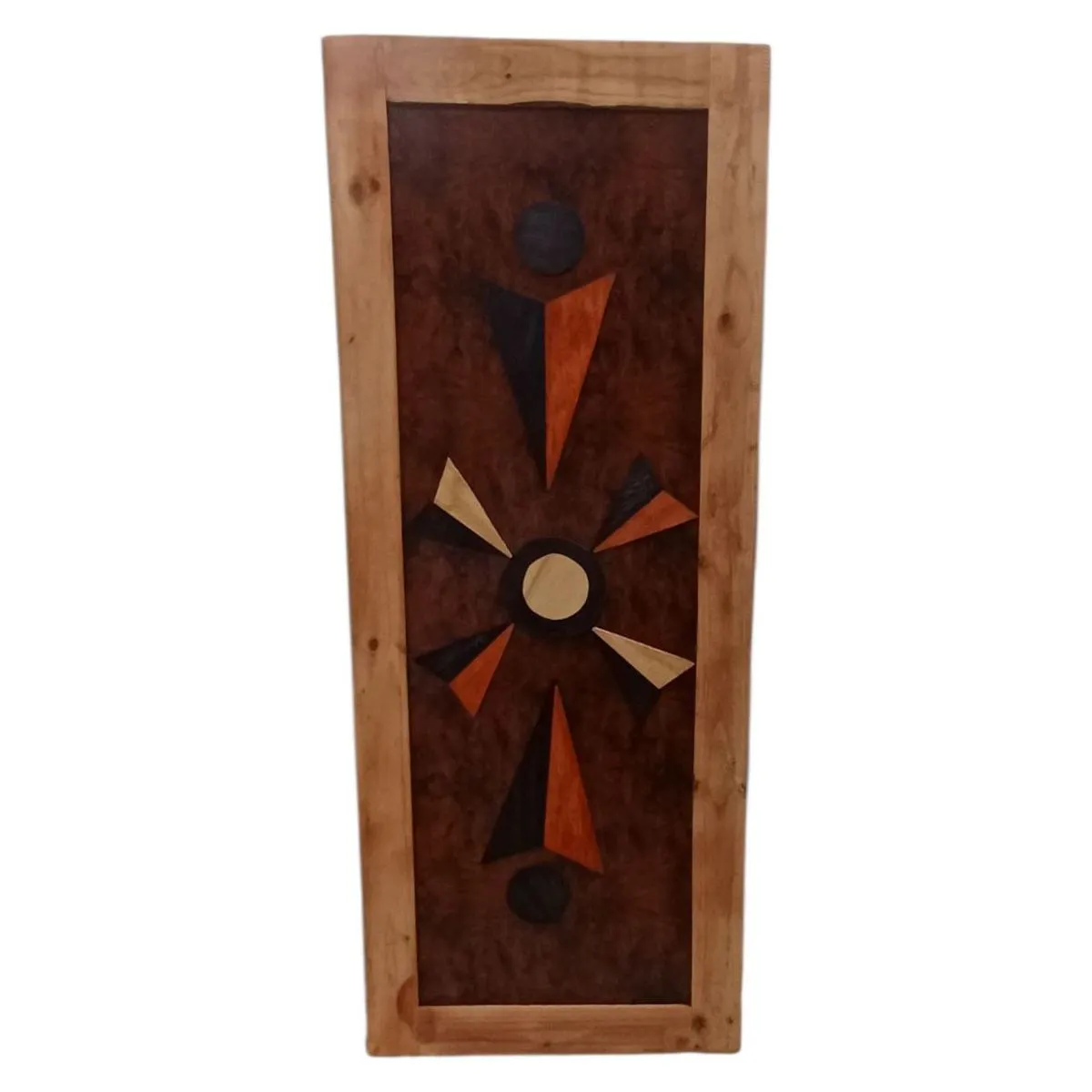 SMTE Handcrafted Abstract Inlay Pine Wood Interior Door