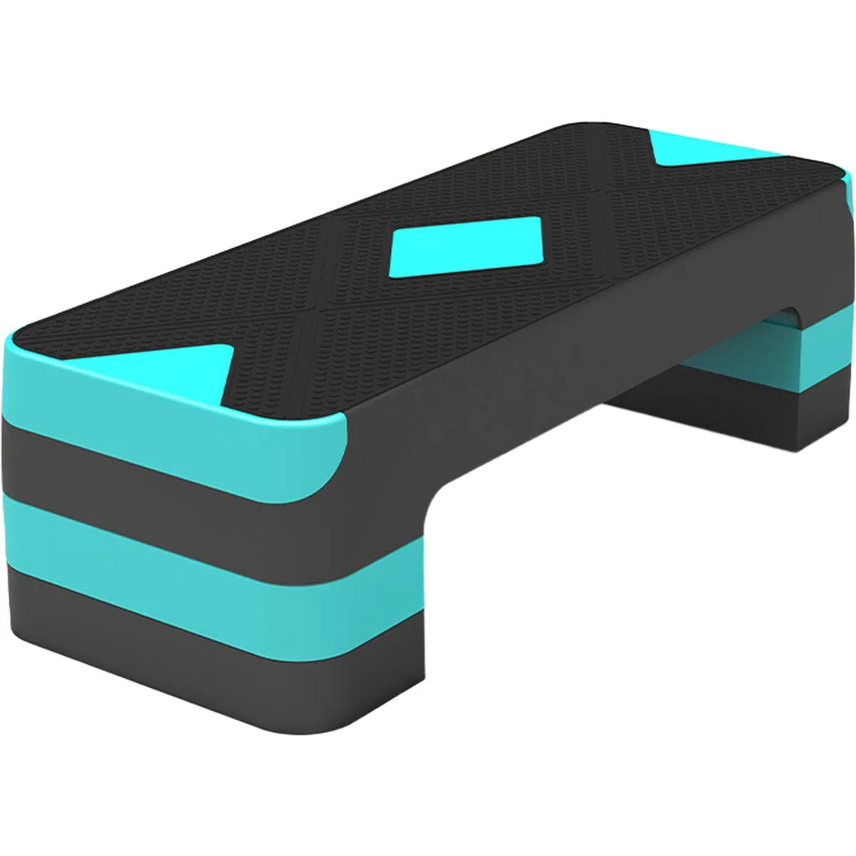 Aerobic Exercise Step Platform Workout Stepper with 3 levels Adjustable - Black, Blue
